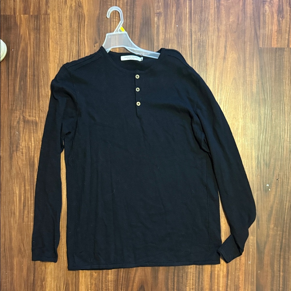 J. Crew Black Long Sleeve Henley Shirt